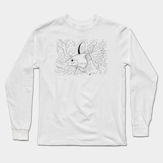 Koi Fish Doodle Long Sleeve T-Shirt by syahrilution